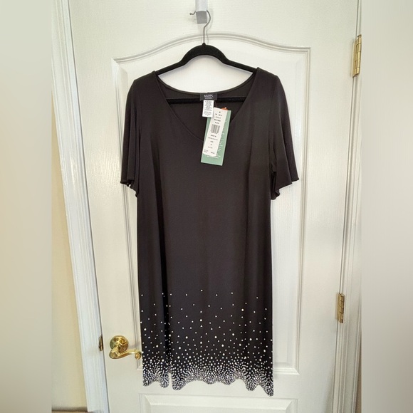BRAND NEW MSK SHORT SLEEVE BEADED SHIFT DRESS Size 1X - Picture 6 of 8